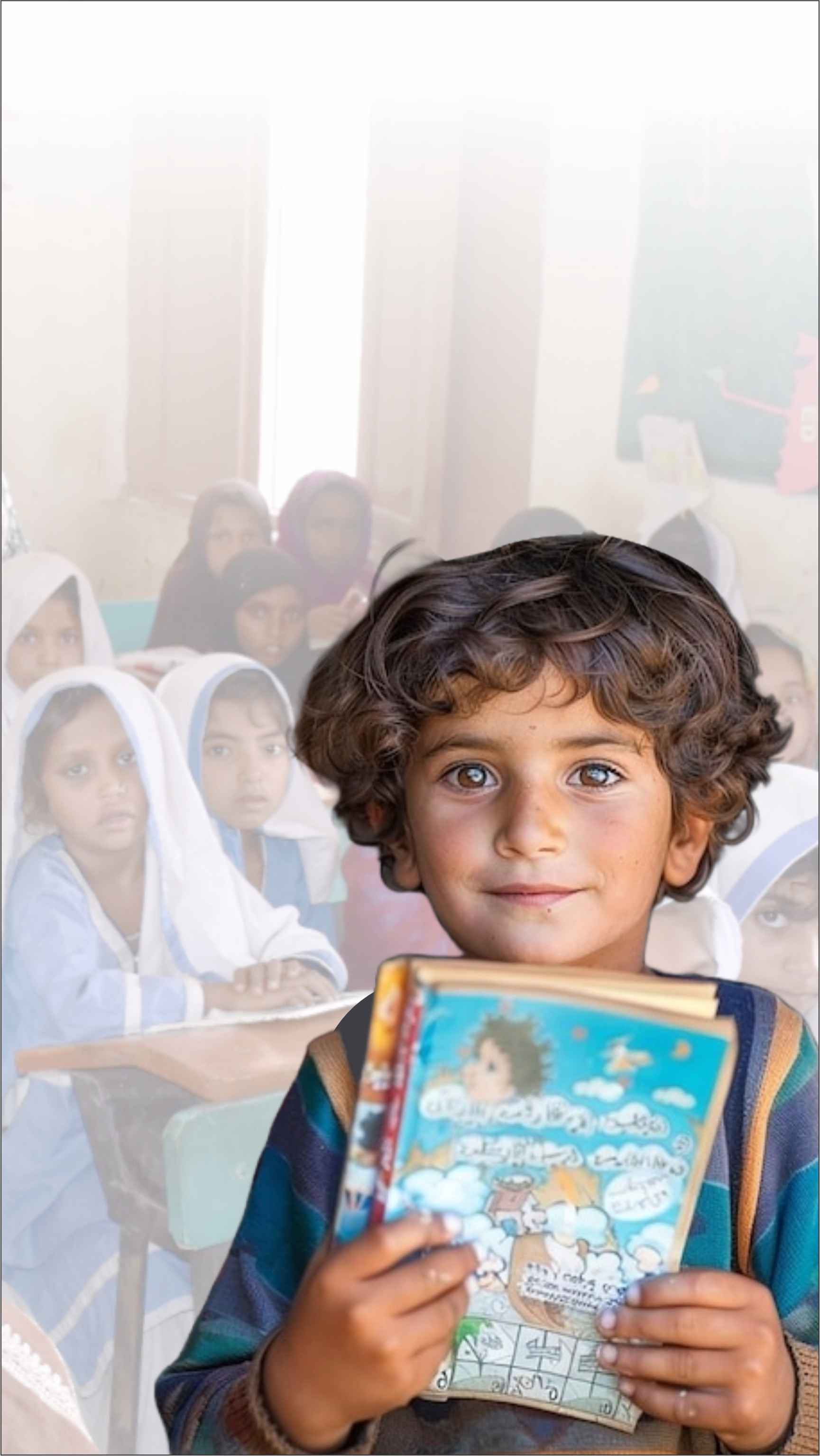 Student holding a book in class